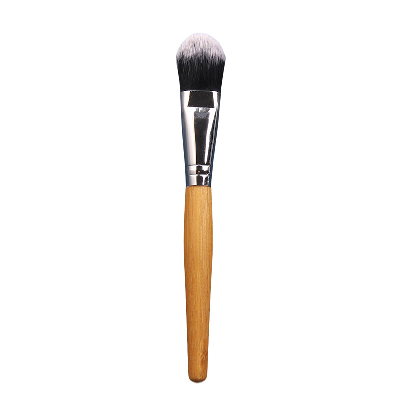Bamboo Handle Makeup Foundation Brush Single Pack Portable Wooden Handle Makeup Brush Soft Hair Mask Brush Beauty Tools Wholesale