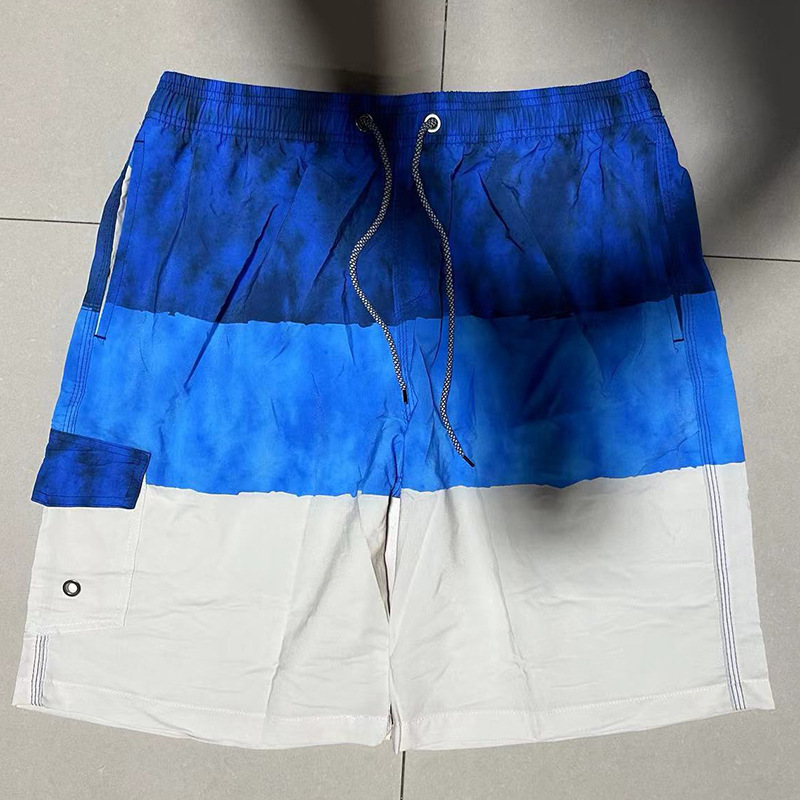 Men's Quick-drying Loose Five-point Beach Pants Printed Four-sided Elastic Cross-border Men's Leisure Holiday Beach Shorts Trendy