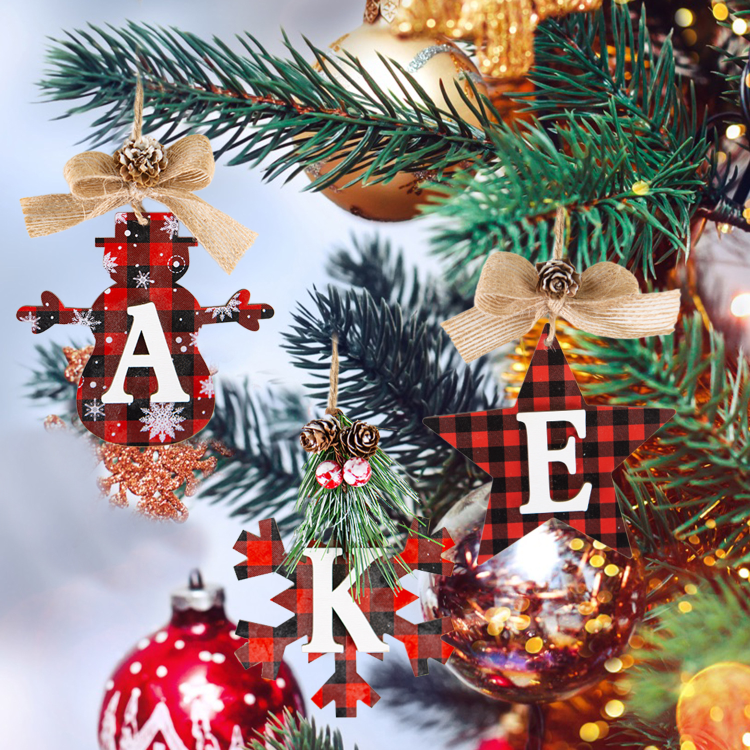 Creative wooden crafts small pendant Christmas gift Christmas decoration stitching wood products hanging decoration manufacturers wholesale