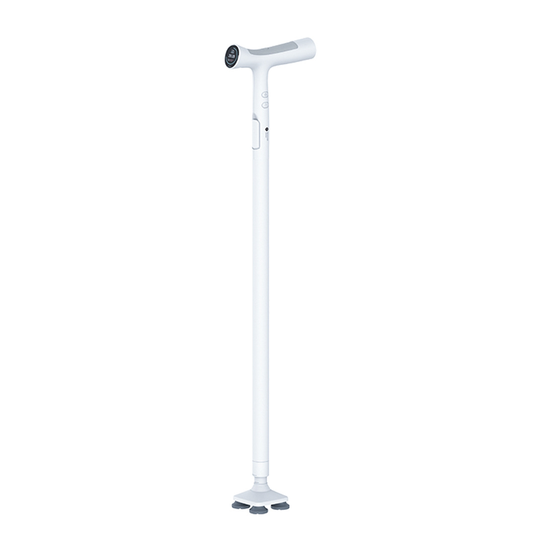 Crutch Cane Multi-function Cane Anti-slip Retractable Lightweight Intelligent One-button Alarm Cane with Light and Hook