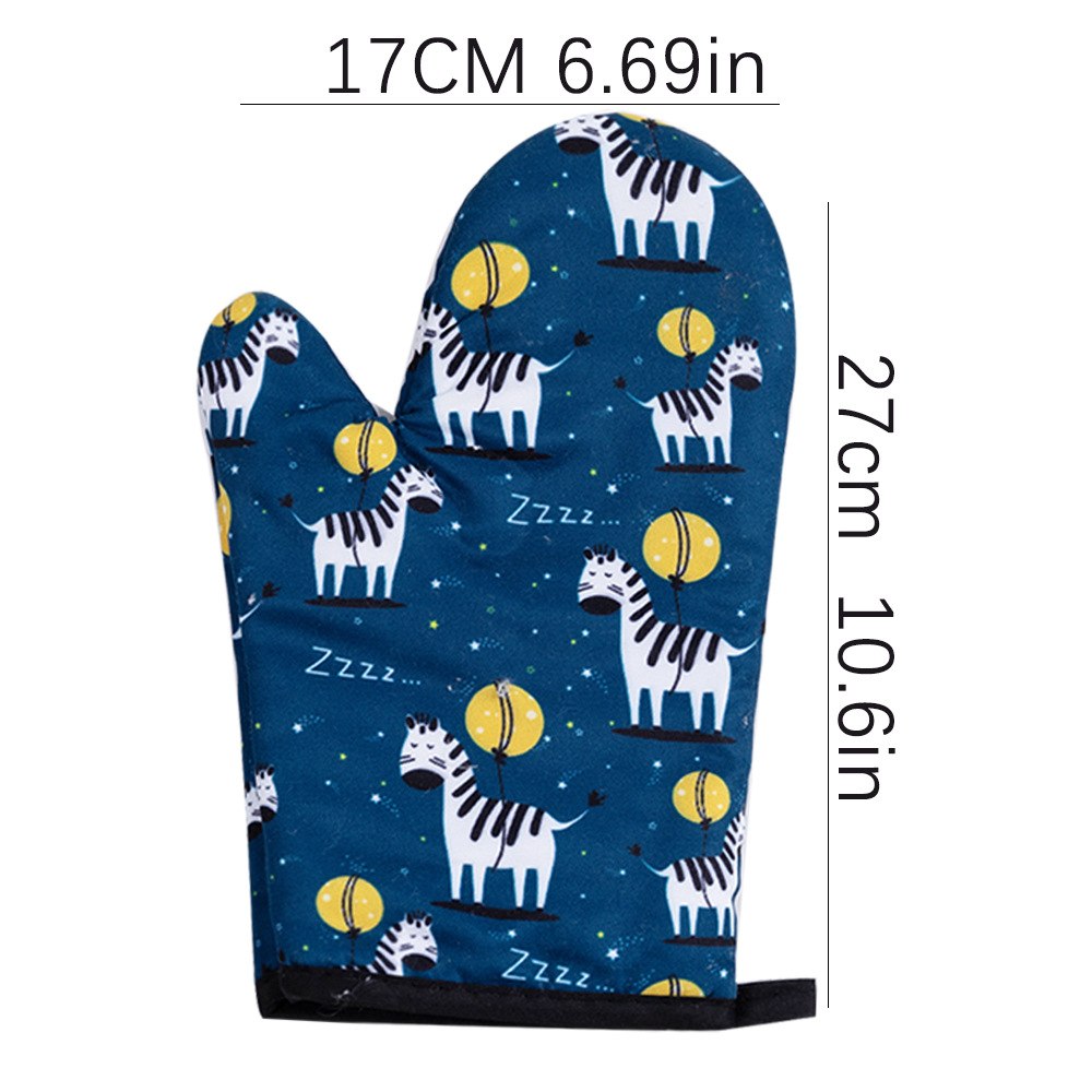 Kitchen thickened microwave oven oven gloves animal clear printing household heat insulation baking gloves factory direct supply