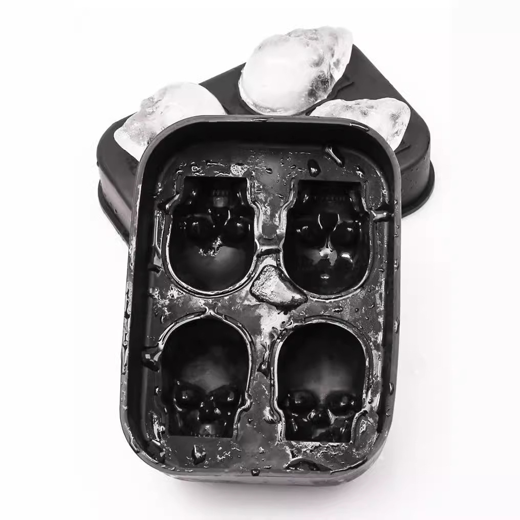 Hot selling silicone ice tray food grade silicone skull ice tray grinding tool bar DIY creative personalized ice cube