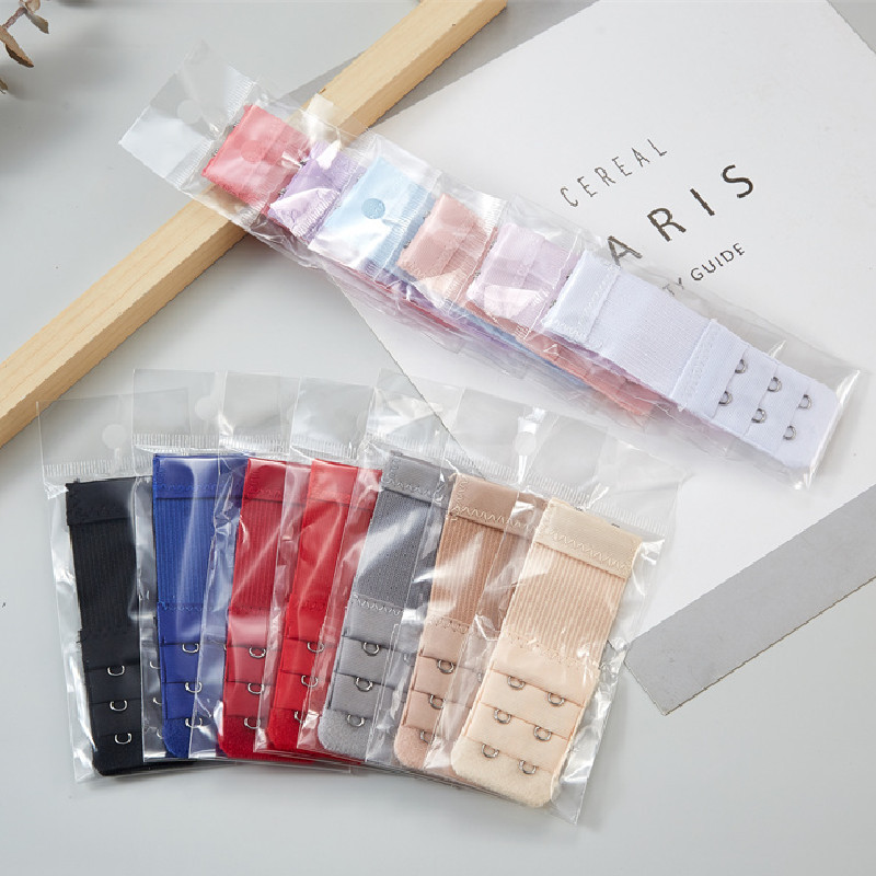 (Individually packaged) elastic three-row two-button stainless steel Bra extension buckle underwear buckle extension buckle
