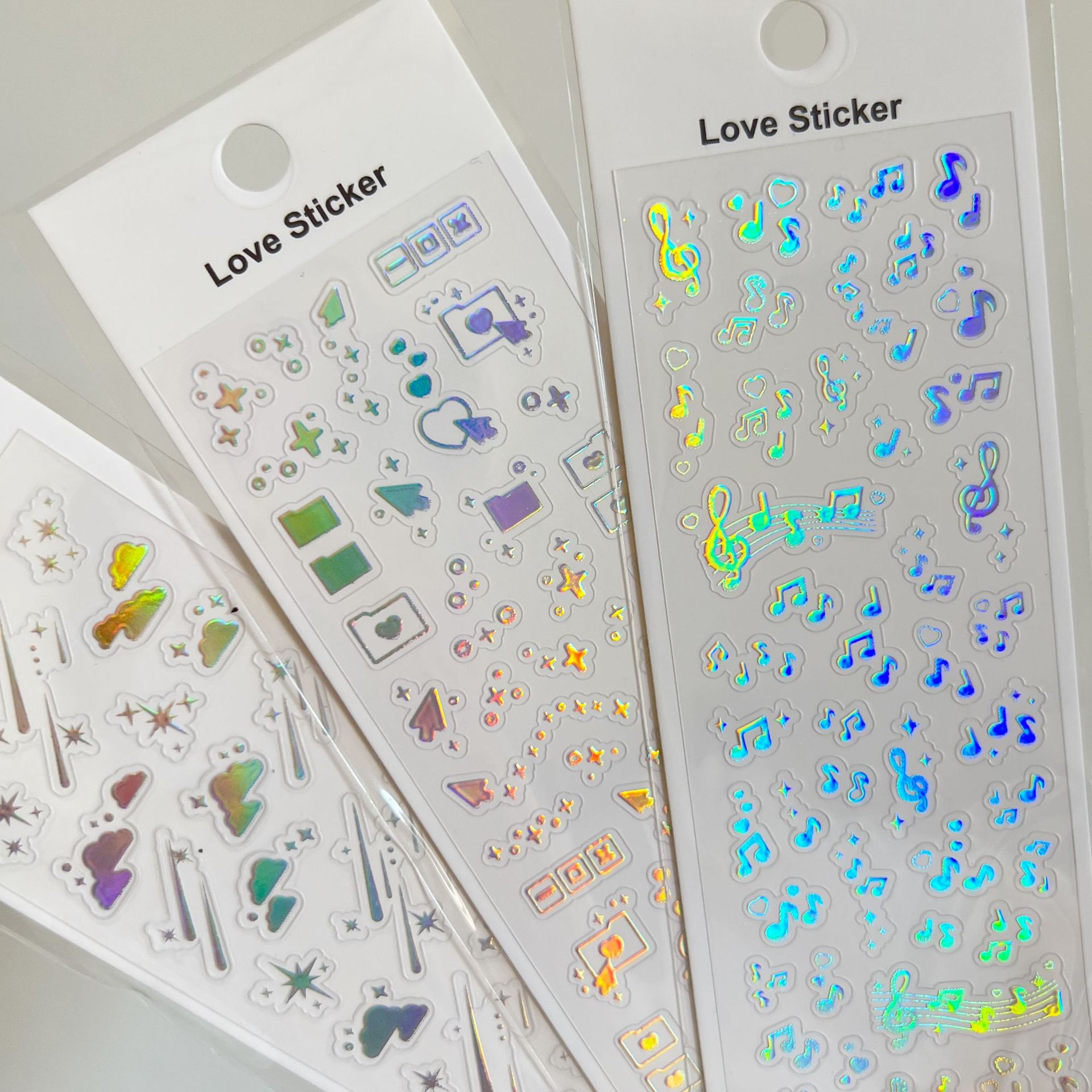 Colorful silver stamping basic stickers PVC silver stamping decorative stickers gu Ka DIY material stickers