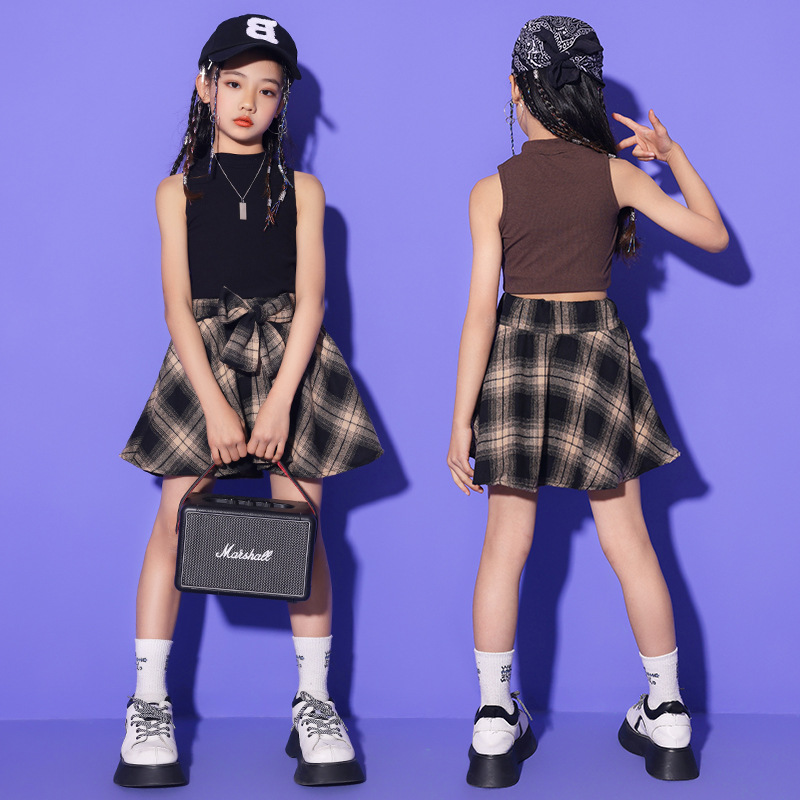女童爵士舞服裝帥氣日系街舞演出服套裝少兒嘻哈hiphop走秀舞台潮