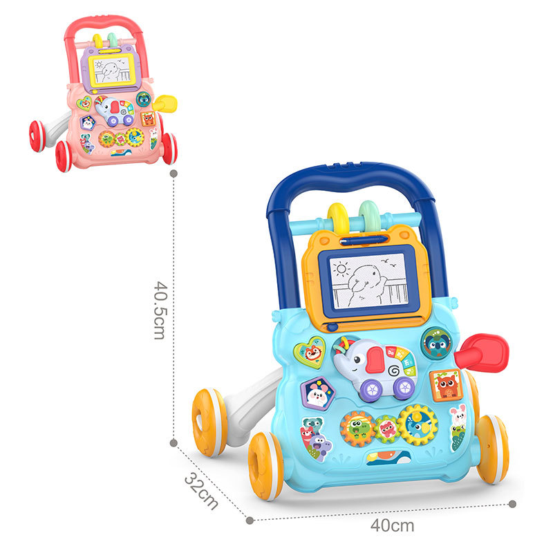 Amazon Hot Selling Baby Push Toddler Toy Music Sliding Baby Anti-rollover Multi-function Walkers