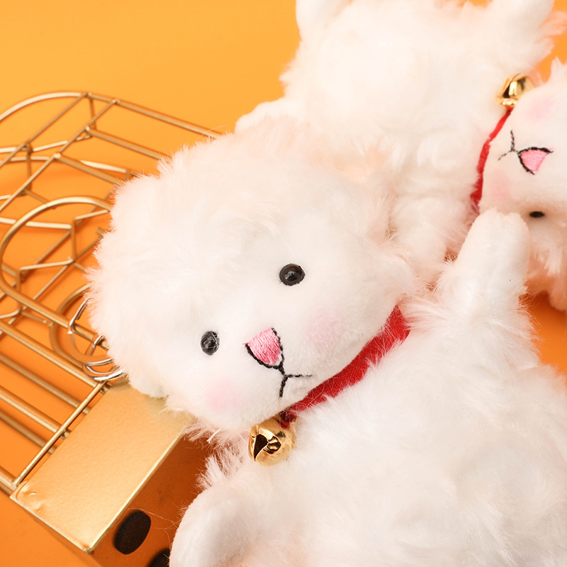 Wholesale Christmas lamb toy plush doll doll bag pendant Bell sheep female keychain ornaments