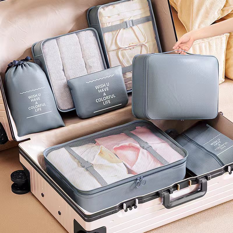 Travel seven-piece luggage storage bag suit clothes storage bag clothing underwear travel packing bag