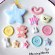 Little red book with cute button five-pointed star Bear Hole shoes accessories