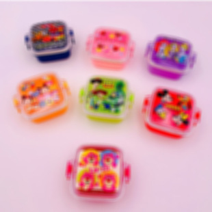 New children's cartoon lunch box sealed box outdoor picnic fruit box student single-layer portable storage with lock