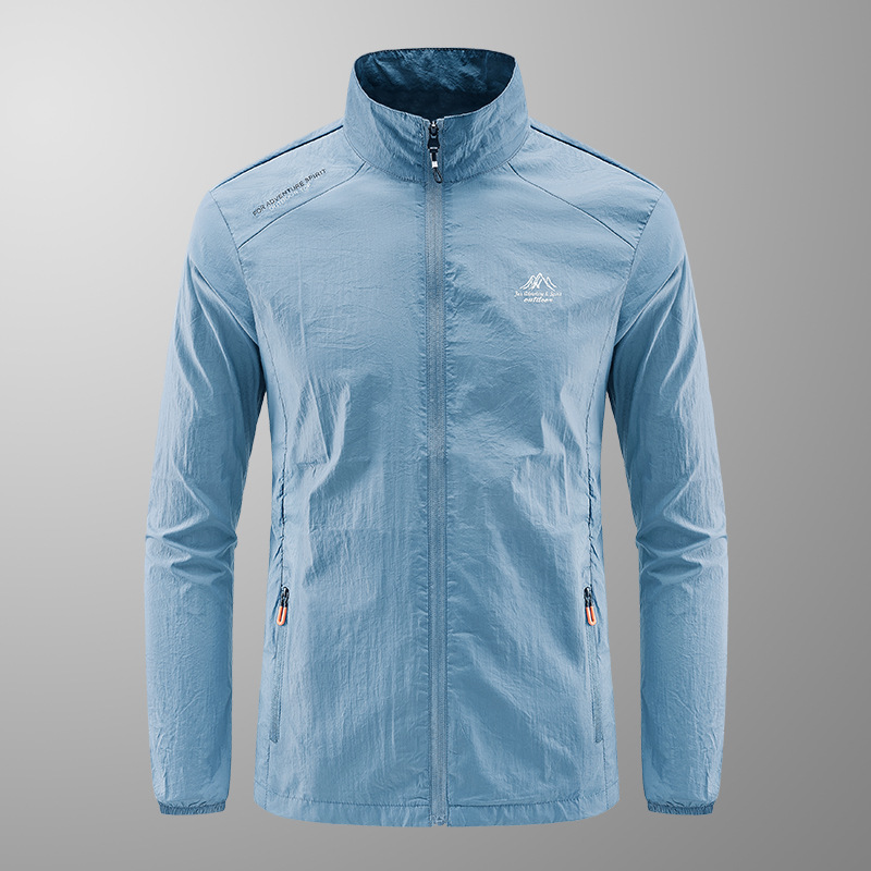 Summer New Sunscreen Clothing Men's Ultra-thin Breathable Ice Silk Skin Clothing Outdoor Waterproof UV Protection Large Size Fishing Clothing