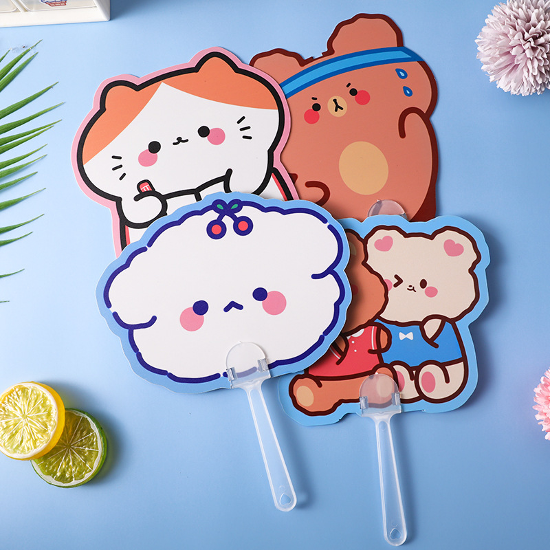 Summer special-shaped long handle hand fan children's hand-held fan cartoon cute small fan stall push gift