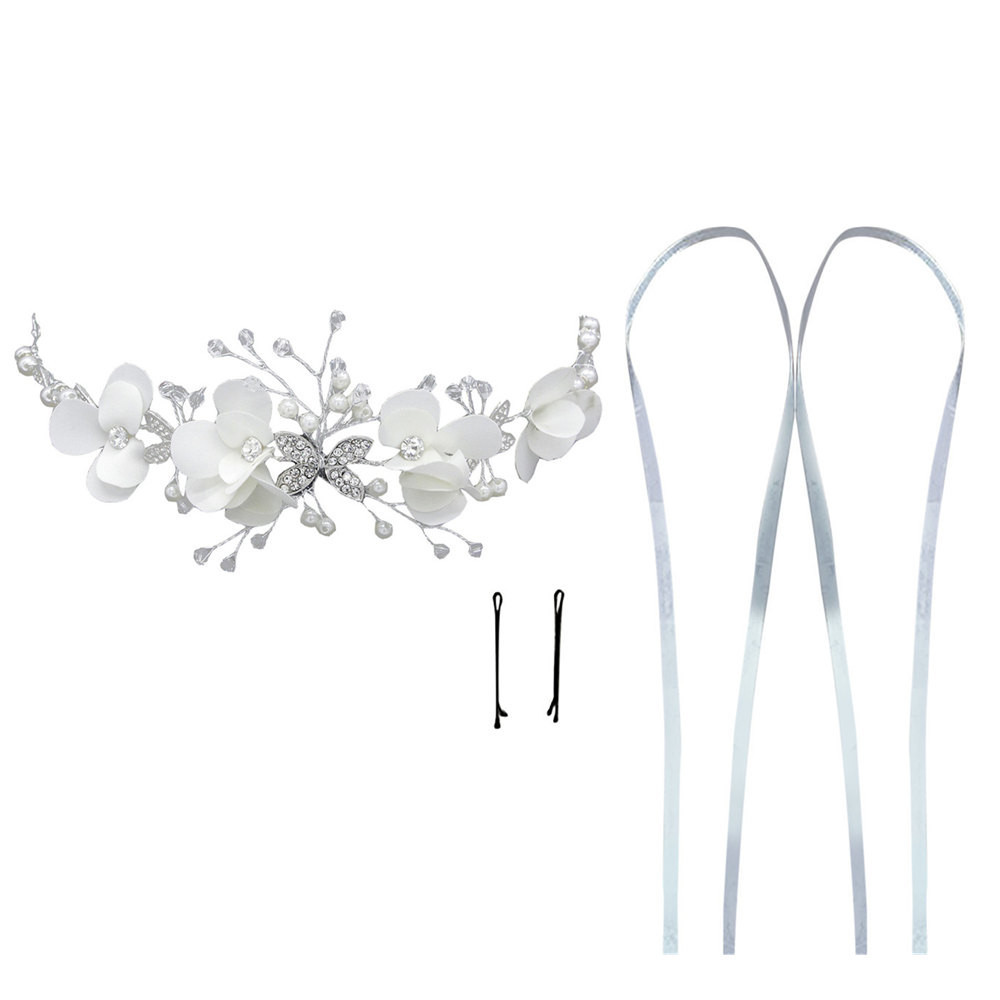 Amazon Children's Hair Accessories Little Girl's Headwear Princess Hair Band Korean Style Girls' Headflower Birthday Performance Accessories White