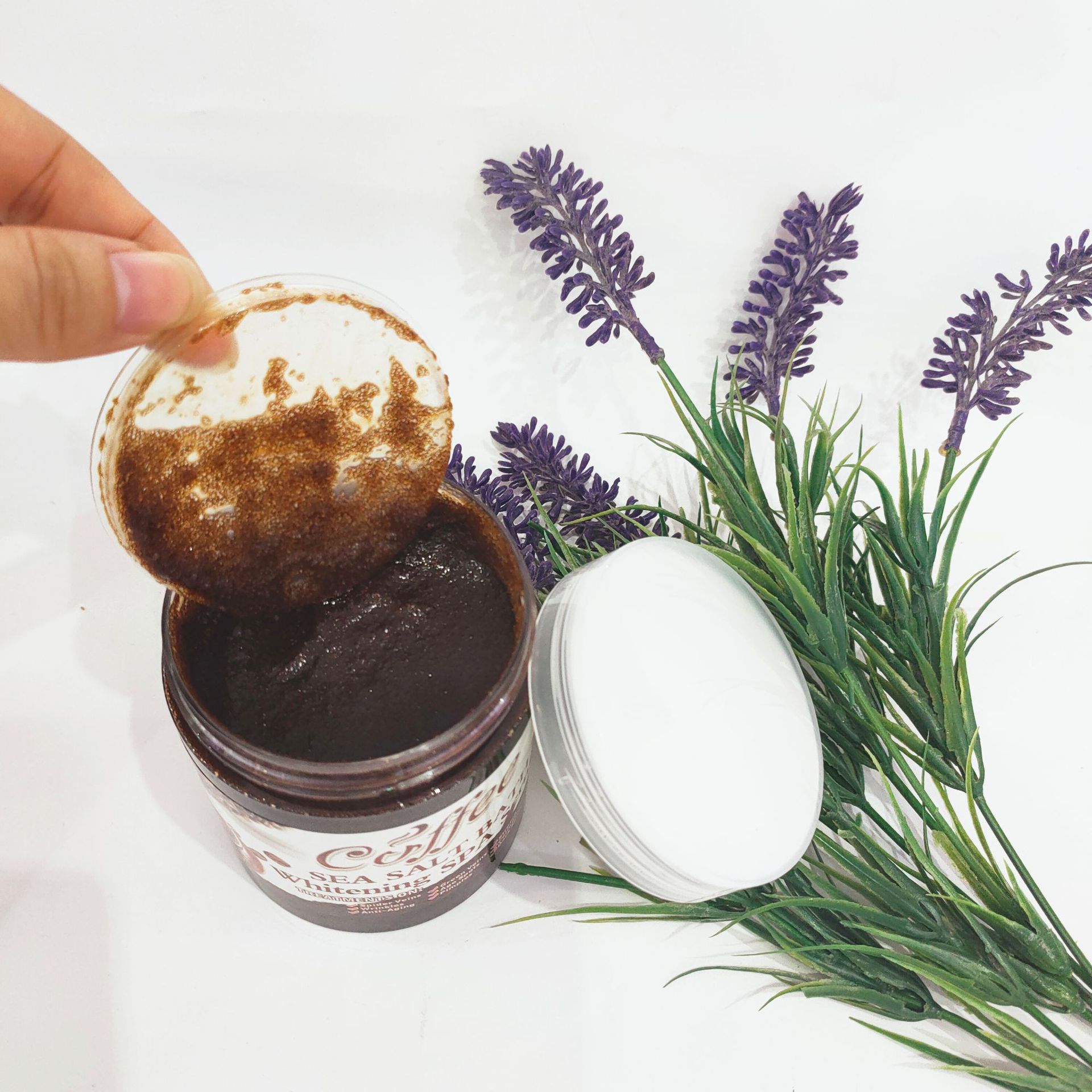 Cross-border coffee bubble scrub bath salt chicken skin moisturizing exfoliating dead skin moisturizing sea salt 350g