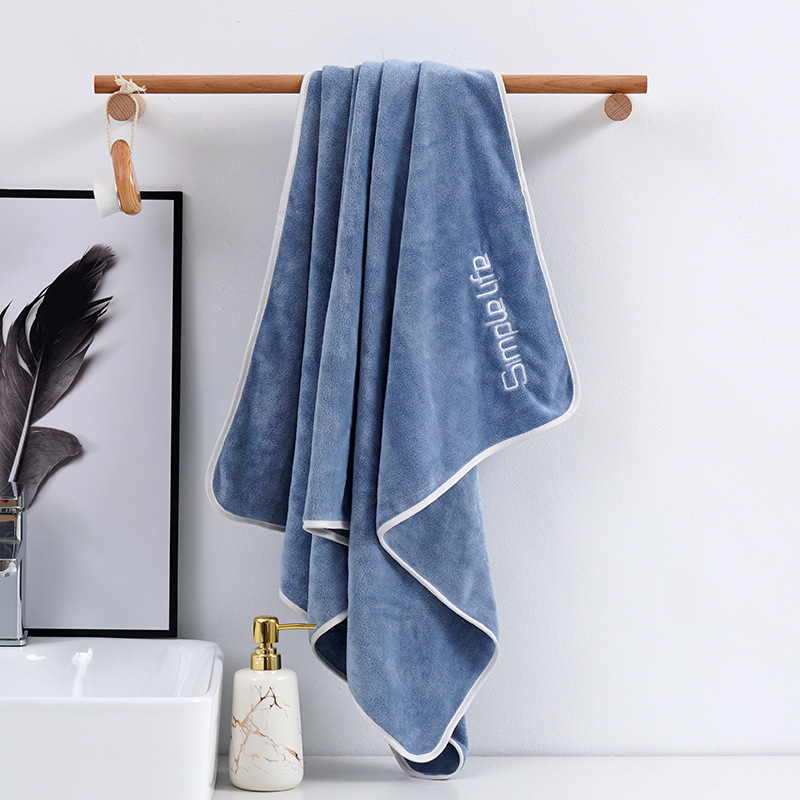 Youth Style Towel Bath Towel Not Easy to Fade Thickened Absorbent Soft Thickened Adult Bath Towel Face Towel Embroidered LOGO