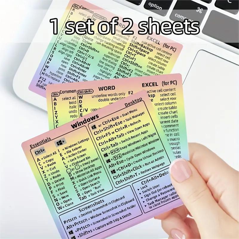 Windows/word shortcut key sticker set decorative laptop keyboard shortcut key reference tips stickers