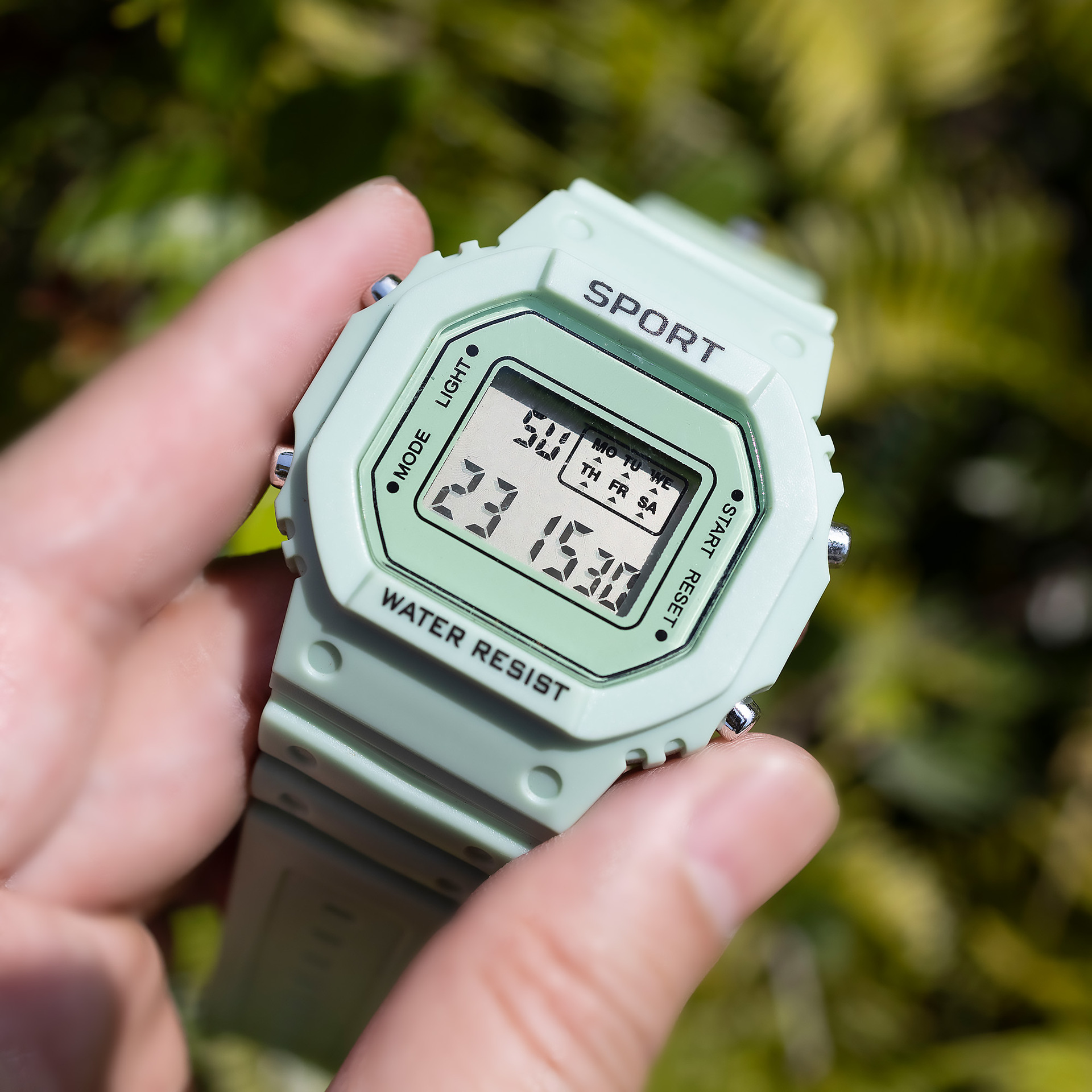 ins Internet Celebrity Popular Unicorn Sports Electronic Watch Waterproof Matcha Green Square Student led Watch for Men and Women
