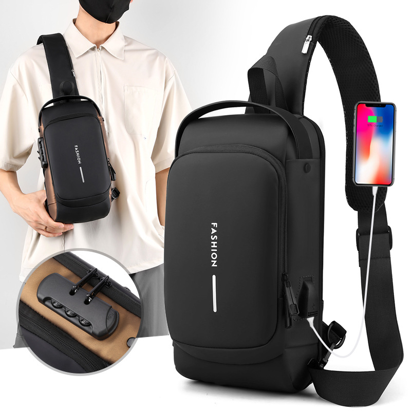 Men's Car Bag Password Anti-theft Chest Bag Men's Bag Shoulder Bag Sports Waist Bag Casual Multifunctional Crossbody Bag