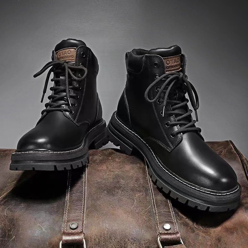Martin boots men's new autumn and winter popular men's boots Korean style fashionable all-match lace-up high-top British style casual fashionable shoes
