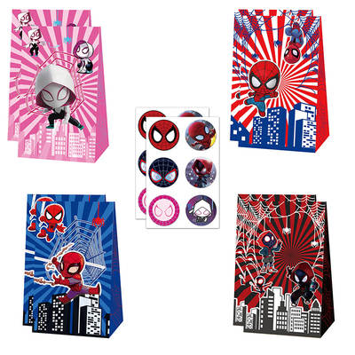 Spiderman with His Amazing Friends party themed paper bag candy bag gift bag bag pocket sticker