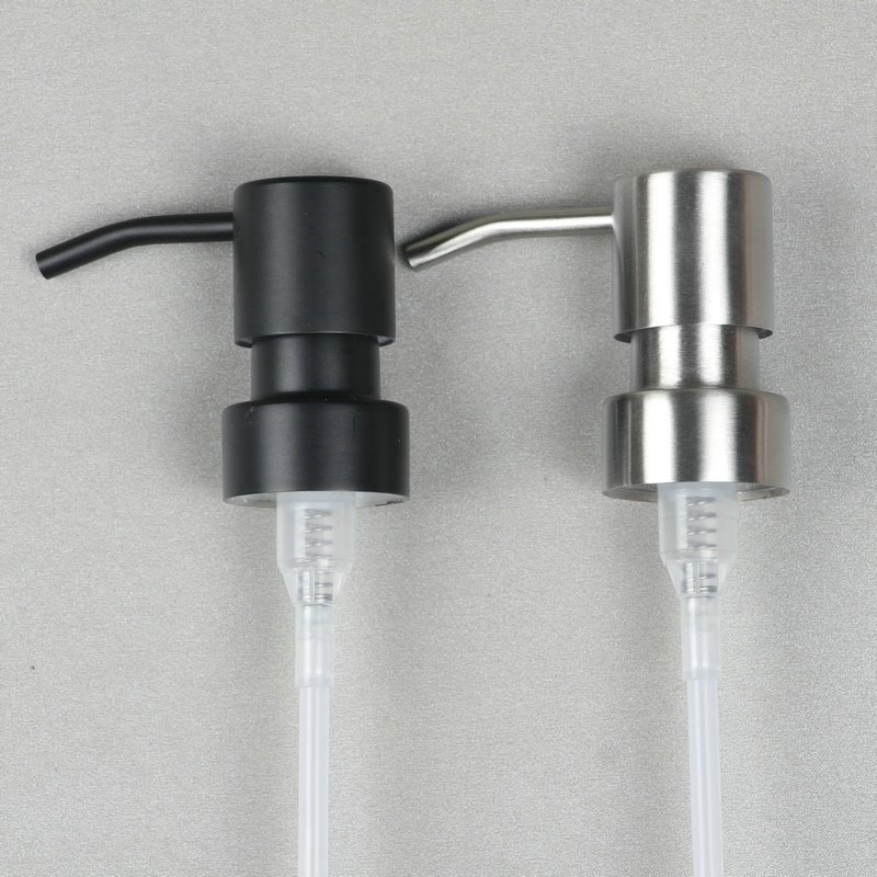 Spot dumb black 304 stainless steel pump head hand sanitizer press head can be set color 28/400 screw tooth liquid output 1cc