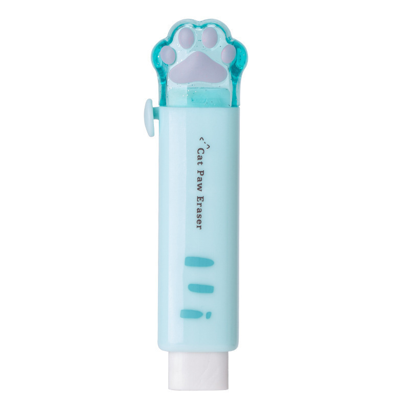 Eraser Retractable Push-Pull Creative Cartoon Cat's Claw Shape No Marks Student Stationery Portable Rubber
