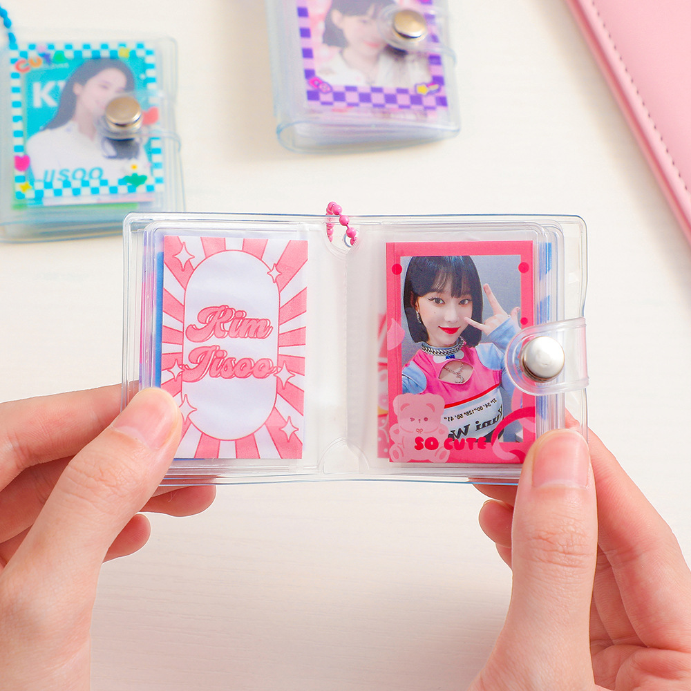 Mini Transparent Cartoon PVC Album Korean Girl's 2-inch Photo Small Card Storage Album Student Small Card Collection Card Album