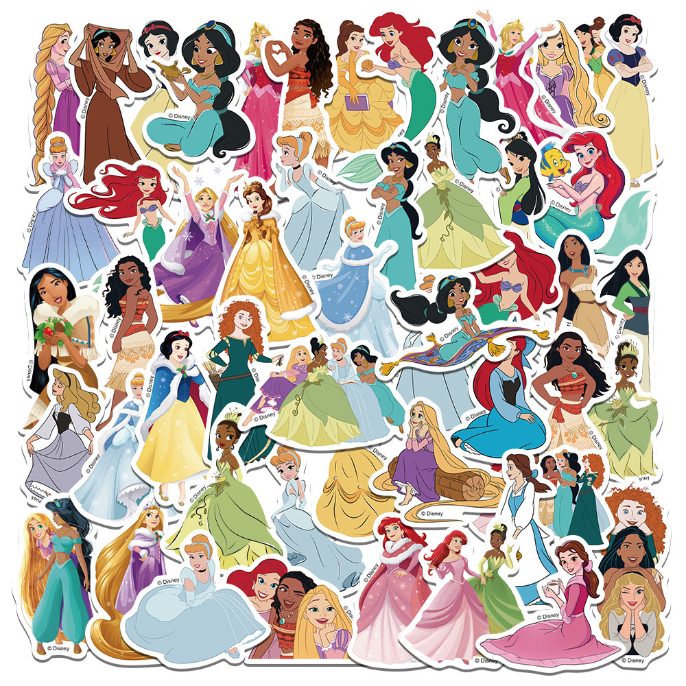 50 cartoon princess collection graffiti stickers personalized decorative guitar luggage DIY waterproof genuine authorization