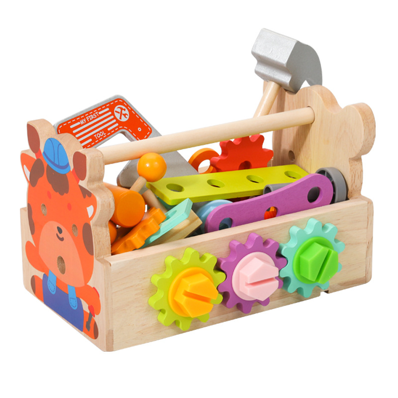 Children's early education over 3 years old tool basket screw combination maintenance disassembly men's and women's toolbox educational wooden toys