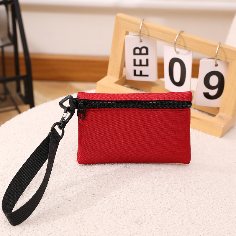 [in stock wholesale] factory direct 2024 Korean fabric solid color wrist coin purse key bag cash bag