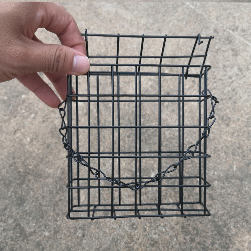 In stock square bird cage bird feeder outdoor barbed wire feeder hanging bird feeder with chain hummingbird feeder