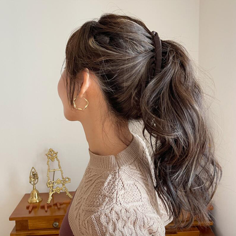 Korean-style New Frosted Large One-character Grab Clip All-match Dark Horsetail Clip with Tooth Hairpin Internet Celebrity Headwear Jewelry