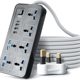 Cross-border New Product Hole with USB Socket Household English Standard Patch Panel Porous Switch with Extension Line Patch