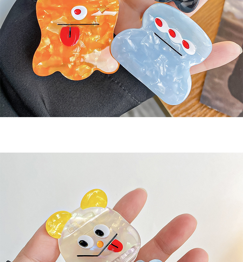 Baifeiya kleine Acetat-Haarspange, süße kleine Monster-Haarnadel, Geisterpferdchen, Mädchen, Herz-Haarspange, hoher Pferdeschwanz, Haarschmuck, Kopfschmuck_voghion.com