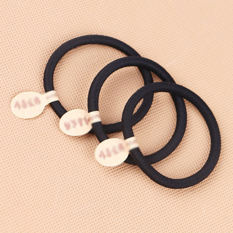 Factory wholesale Korean version of high elastic base tie head rubber band Black seamless labeling base hair ring headdress hair accessories