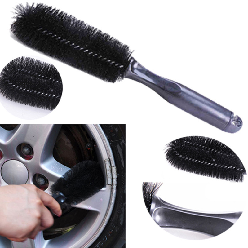 Car Tire Brush Car Wash Tire Cleaning Brush Car Wash Brush Cleaning Supplies Wheel Hub Brush Small Black Round Head