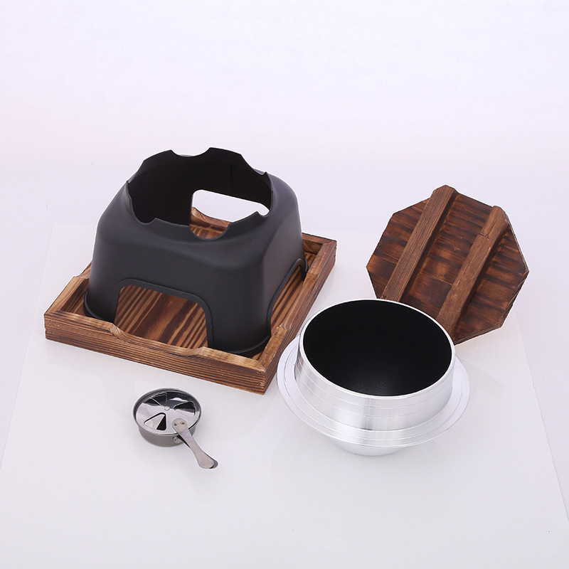Factory direct supply commercial Japanese oolong cooking pot camping alcohol stove creative antique aluminum alloy steaming pot wholesale
