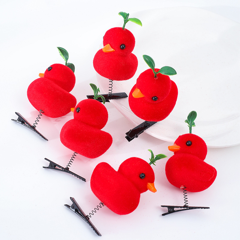New Internet Celebrant Selling Cute Yellow Duck Hairpin Duck Headwear Children's Three-dimensional Spring Headwear Toy Stall Gift Love_voghion.com