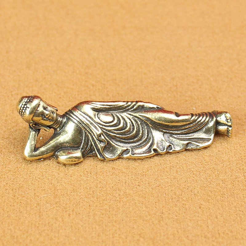Pure copper Sakyamuni Buddha brass Buddha statue lying Buddha Sakyamuni Buddha Hall metal crafts ornaments