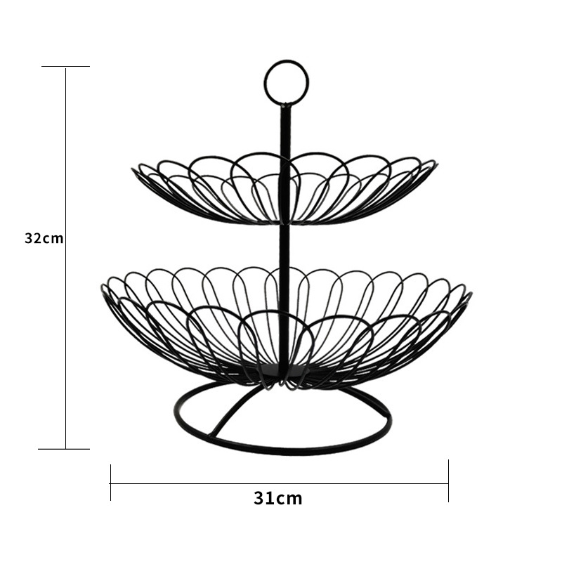 Strict Selection Nordic Iron Fruit Basket Creative Multi-layer Fruit Plate Fashionable Simple Fruit Basket Household Living Room Dried Fruit Storage Basket