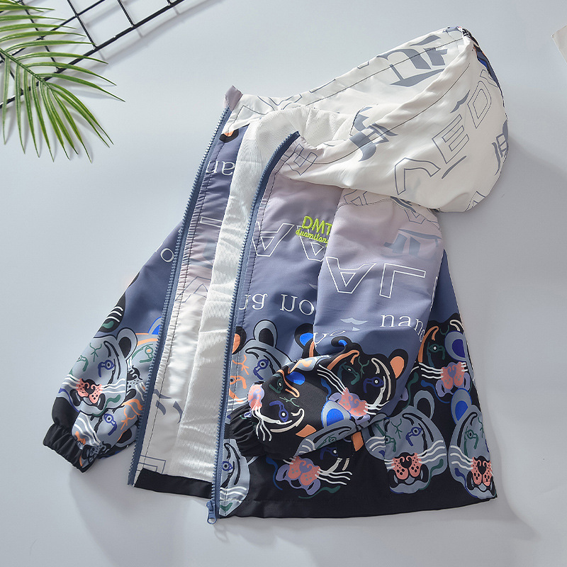 Boys' Spring Outwear 2024 New Style Top Children's Baby Spring Medium and Large Children's Waterproof Jacket Trendy