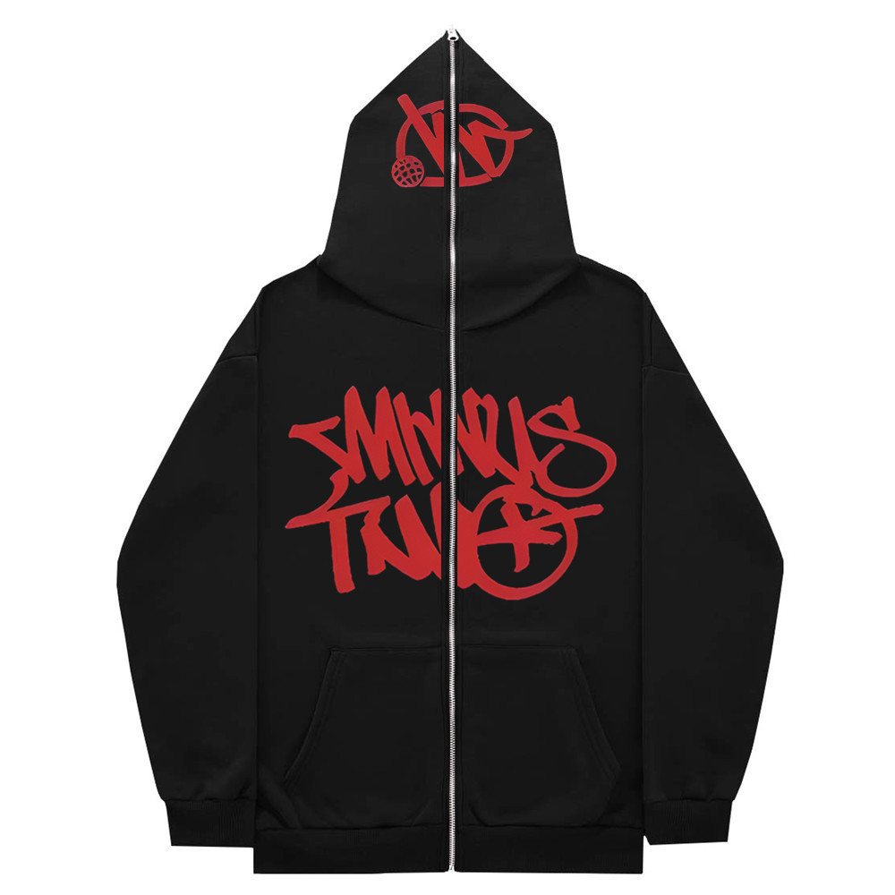 Foreign trade y2g neutral inner fleece hoodie and sweatshirt full zipper plus size men's women's street clothes
