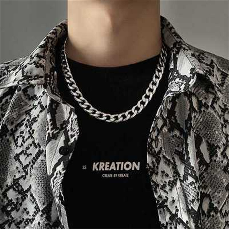 NK chain stainless steel men and women Cuban necklace hipster fashion necklace hiphop necklace street hip hop jewelry domineering