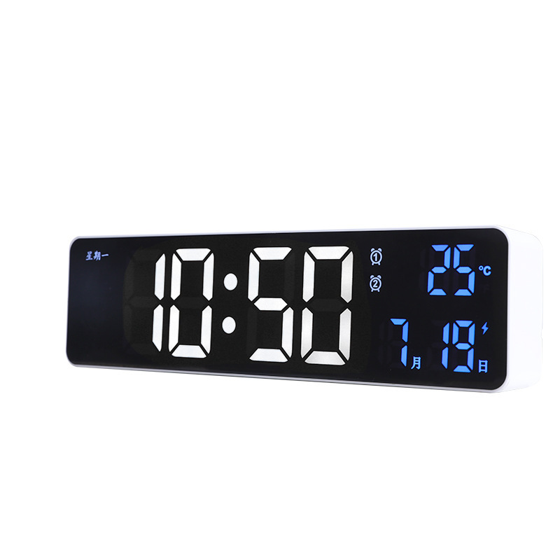 Rechargeable LED clock with temperature electronic clock living room wall clock simple digital clock bedside alarm clock snooze 6625