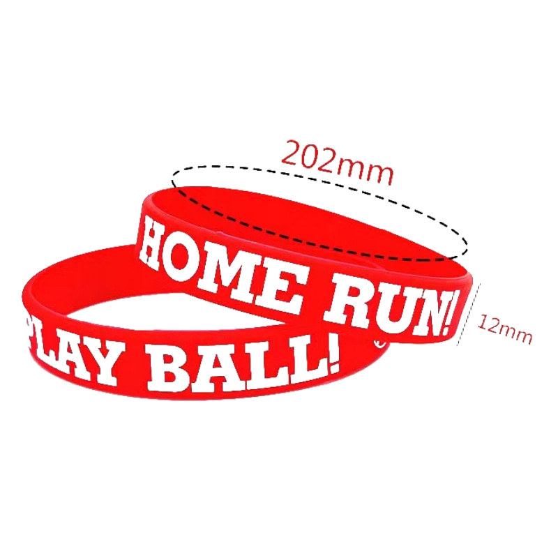 softball adult athlete Home run youth school competition flat printing softball silicone bracelet