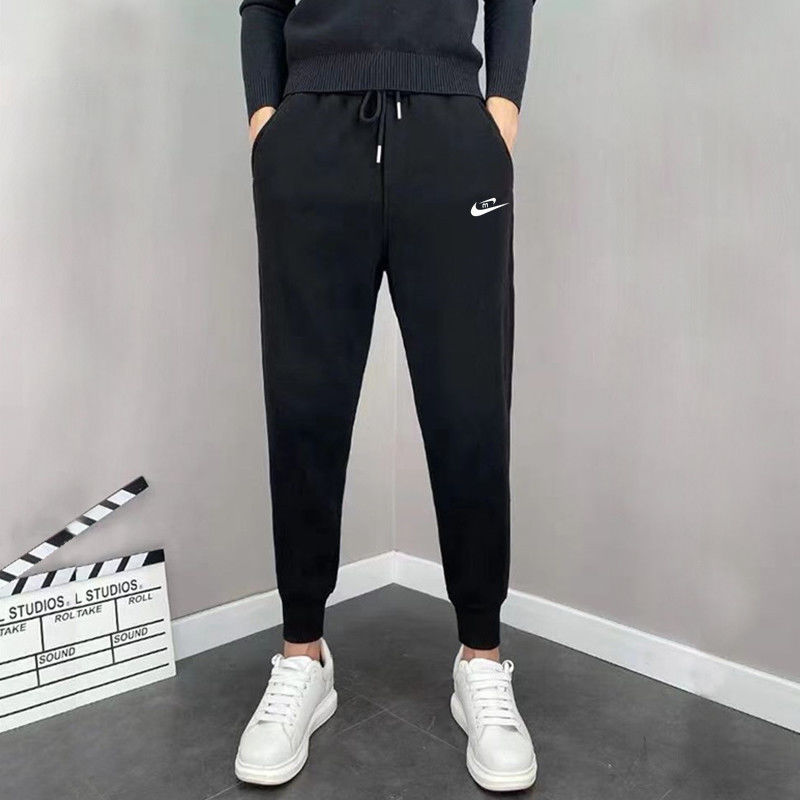 Men's Casual Pants Teenagers Straight Loose Sports Pants Thin Drawstring Ankle Pants Spring Autumn Summer Simple Men's Pants