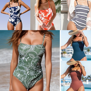 Cross-border new printed one-piece swimsuit sling swimsuit one-piece bikini Amazon factory direct bikini