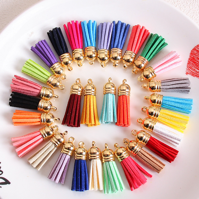 Korean velvet tassel jewelry accessories handmade diy material deerskin velvet small Tassel Keychain pendant pendant accessories
