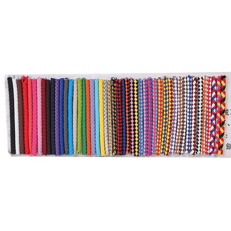 Leather rope spot supply pu leather woven leather rope round leather rope pu rope car line leather rope key chain wholesale