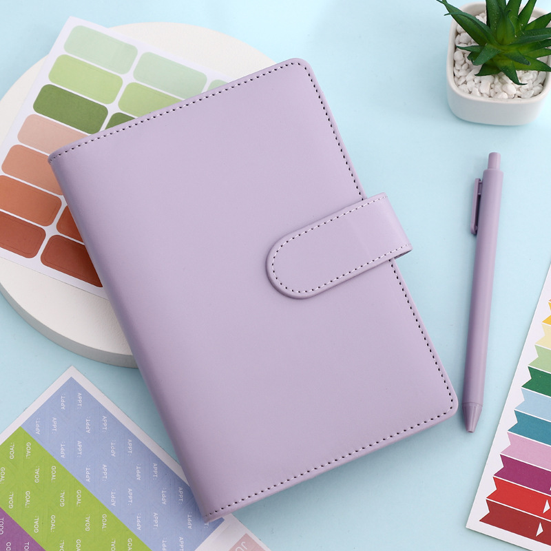 Macaron A6PU Leather Spiral Bound Account Notebook Creative Cash Budget Financial Planner Handwritten Notebook Wholesale